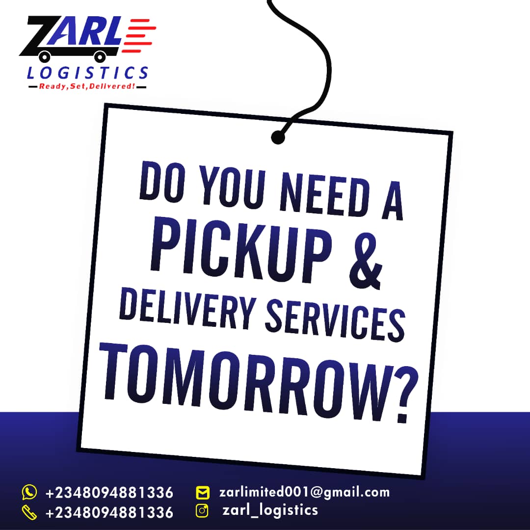 I_amzico's tweet photo. Do you want a delivery service that is punctual and very professional? Then ZARL LOGISTICS is the place for you. We are professional, punctual and we will get your product to your customer in good time and in good shape.
T &amp; C apply
*Contact  Zarl*
https://t.co/W98hvo80tG https://t.co/EVhXXiWj3g