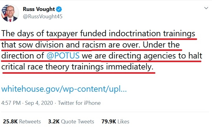 1/Donald Trump has ordered the removal of Critical Race Theory from all Federal Government Agencies. Critical Race Theory may look like harmless sensitivity training, but in fact it's the racial branch of woke ideology, and it is poison.So, Critical Race Theory:A Thread