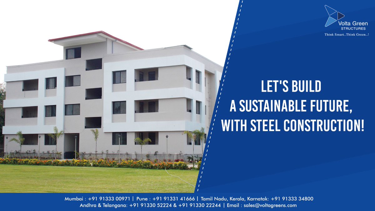 VoltaGreens's tweet photo. Stylish and elegantly designed structures, that are stronger and require lesser maintenance over time - built with modular steel.
Let's build a sustainable future for India, with steel construction!
#SwitchToSteel #SteelConstruction #ModularSteel #ModularConstruction https://t.co/lkTB86Z2Y0