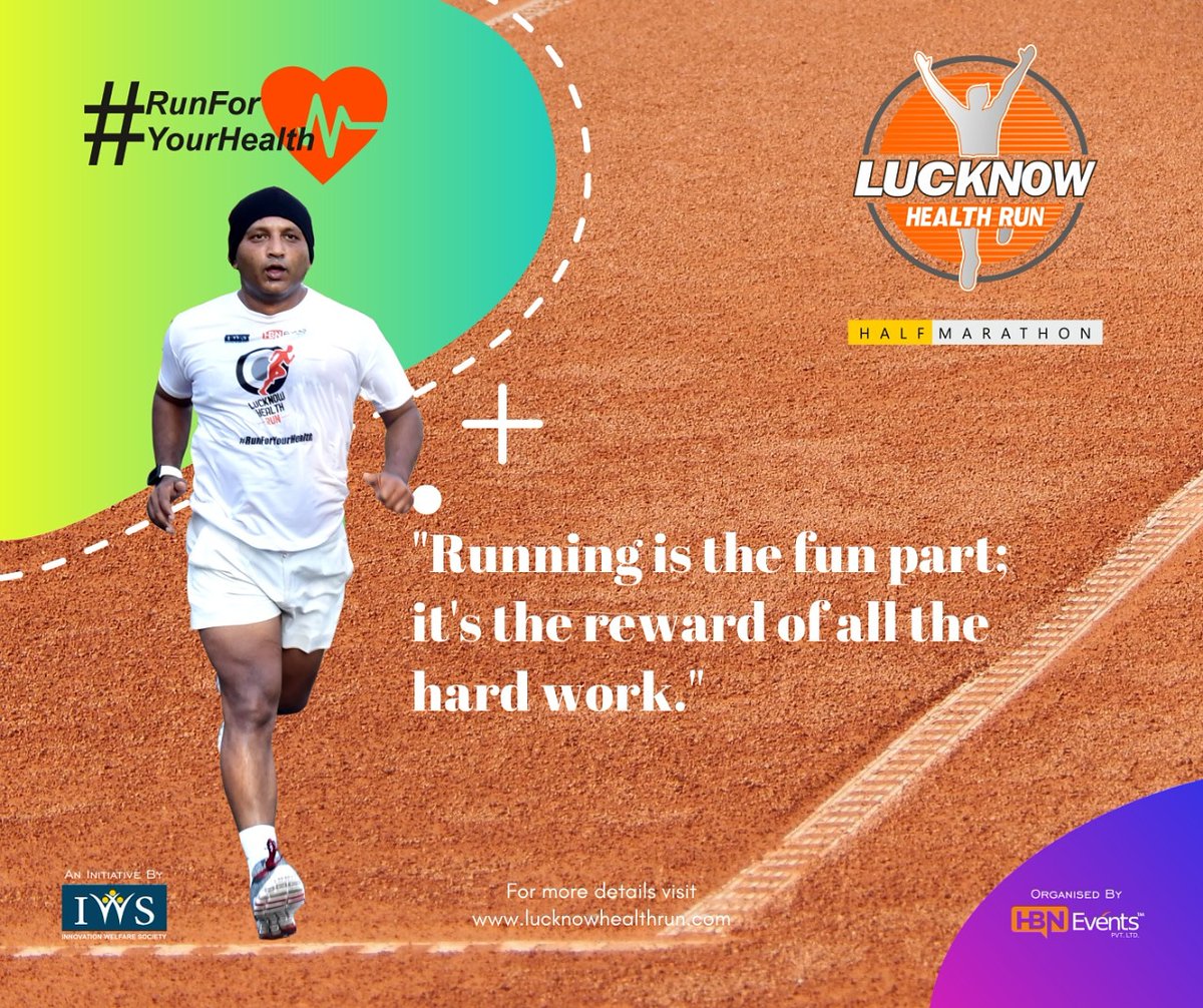 Remember, the feeling you get by running a marathon, is far better than the feeling you get from sitting around and wishing you were running.

#LucknowHealthRun #RunForYourHealth #Marathoning #PushYourLimits #ThinkStrong #FinishLine #Sweat #PhysicalStrength #InnerPeace