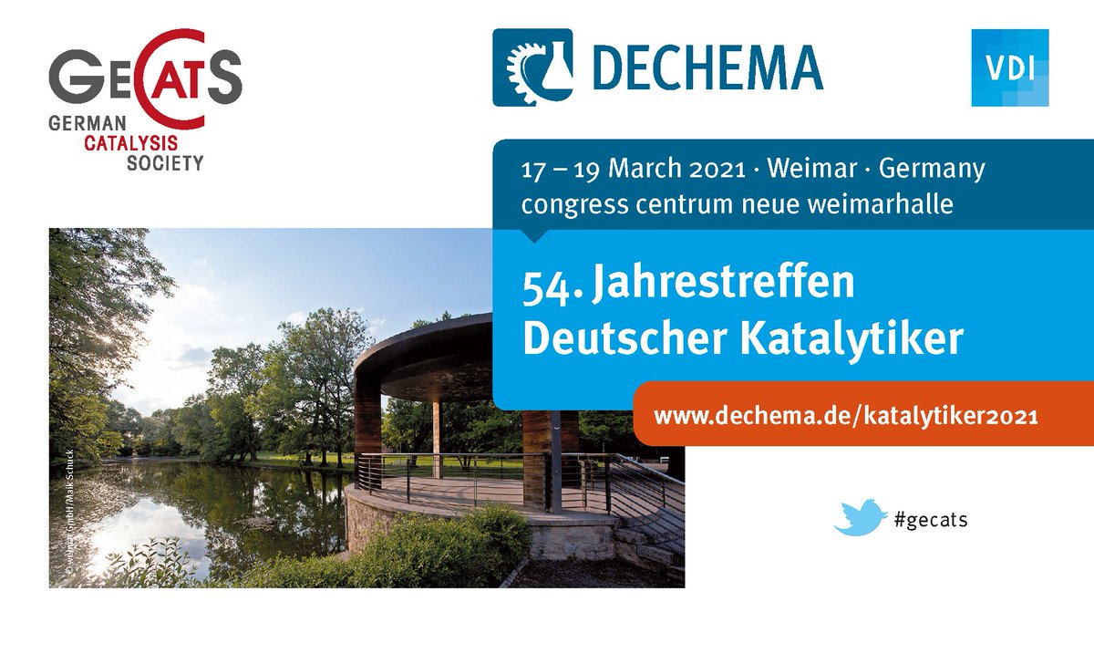BFeisst's tweet photo. Dear #Catalysis Researcher today starts the paper submission for the Katalytikertreffen 2021 in #Weimar.
Please submit your contribution until 16.11. at the latest. New Topic #Digitalization of Catalysis-Related #Sciences We are looking forward to many contributions #GeCats. https://t.co/gjpU3f70Zr