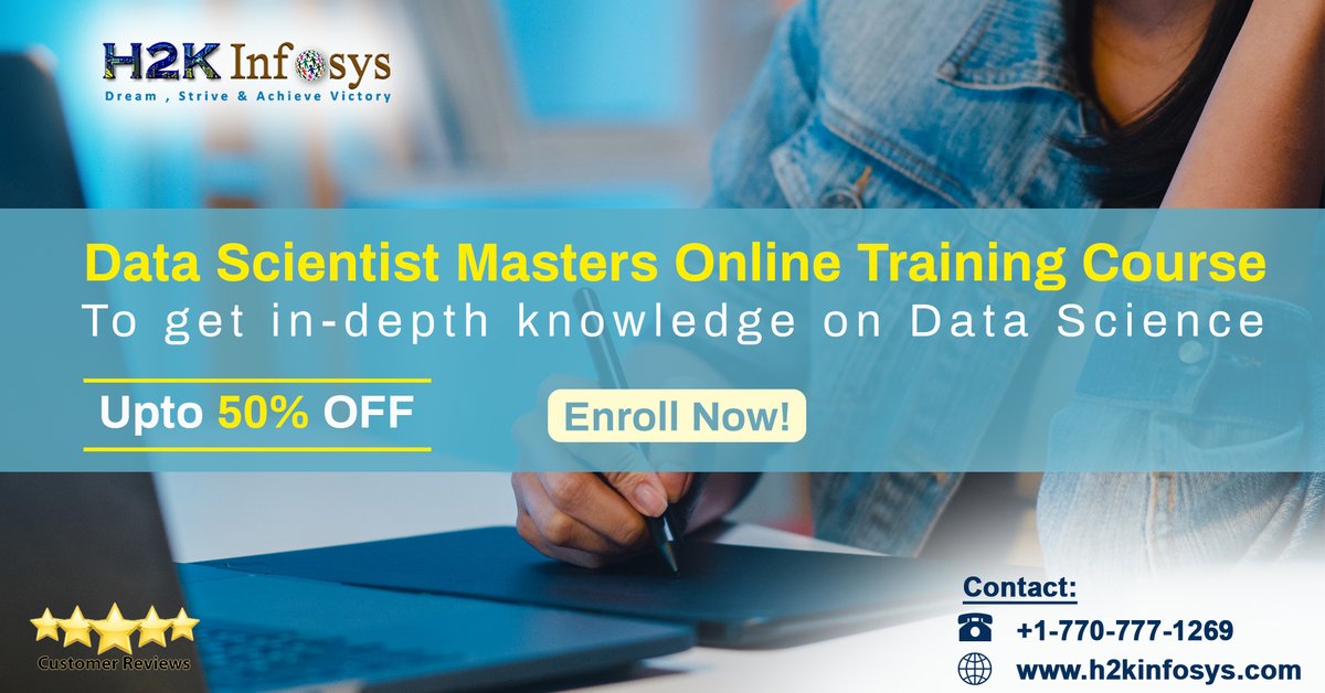 h2kinfosys's tweet image. Data Science Online Training
Enroll for best data science courses & online certification training programs.
Get More:
Call: +1 770-777-1269
Email: training@h2kinfosys.com
Visit:bit.ly/2TqmInz
#datasciencemasters #Datasciencecourse