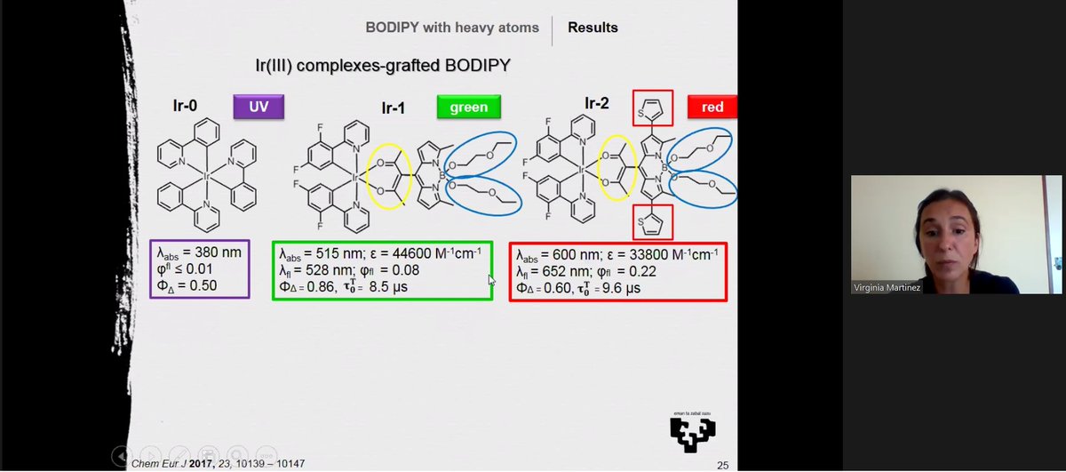AEBIN5's tweet photo. #BODIPY-based derivatives for #PDT
#Silica nanoparticles as carriers
@virginiamtzmtz from the @upvehu 
#photochem2020 of @AEBIN5 https://t.co/IsyA0Q96EJ