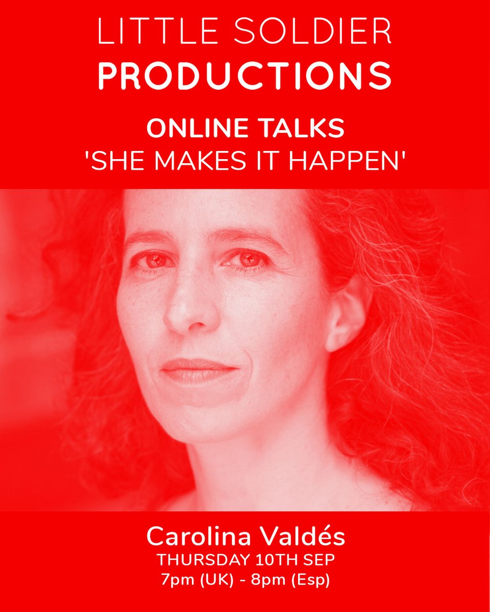LittleSoldierP's tweet photo. Hoy a las 8pm (Esp) hablaremos con #CarolinaValdés @theatreO sobre liderar proyectos y cómo reencontrarnos a nosotros mismos a través del proceso creativo. 

Para unirse GRATIS: https://t.co/PRSpzO7Eh9 https://t.co/YDeMyhUH6y