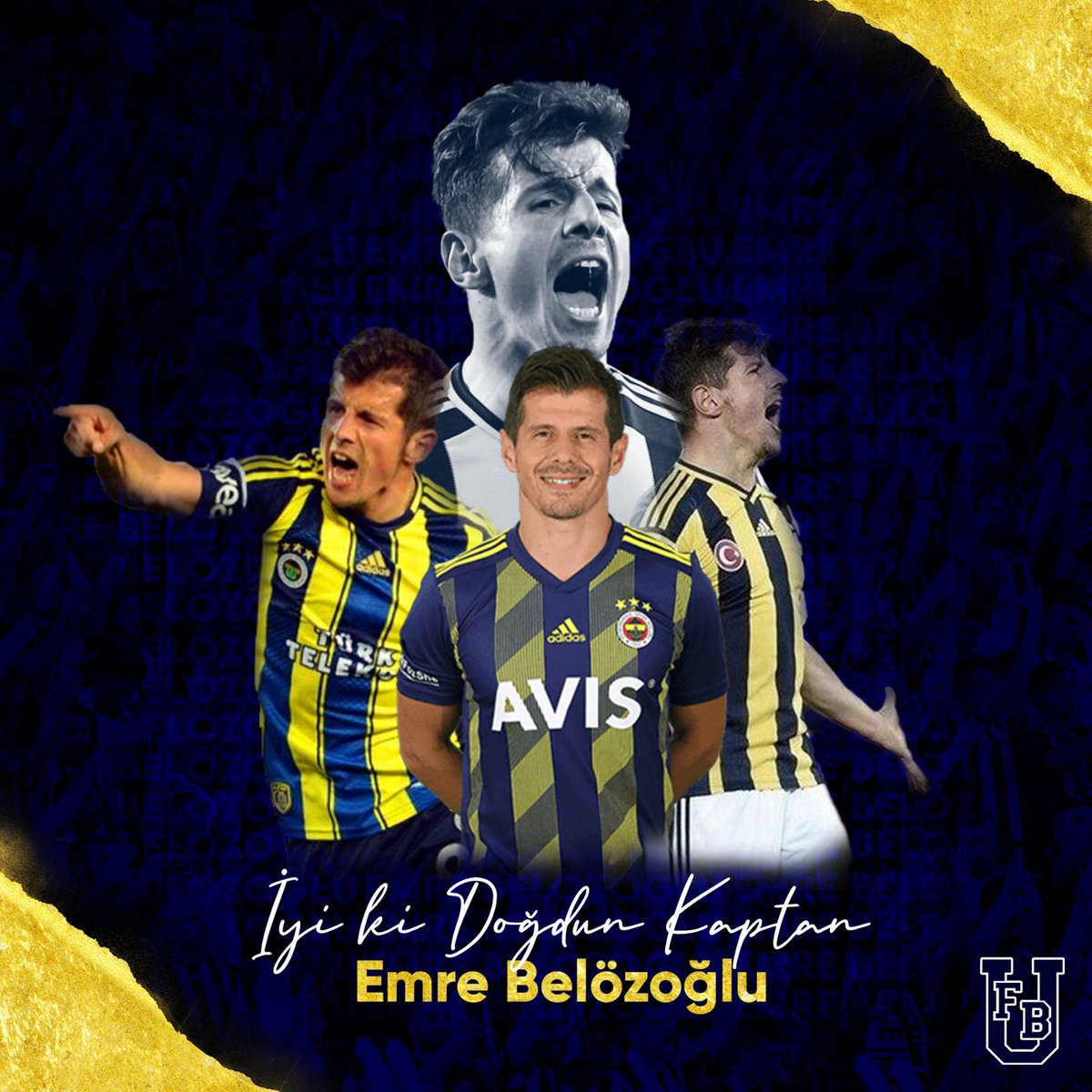 1907unifeb's tweet photo. Fenerbahçe bayrağı altında nice yıllara. İyi ki doğdun Kaptan! #EmreBelözoğlu https://t.co/xVJHRbbpgQ