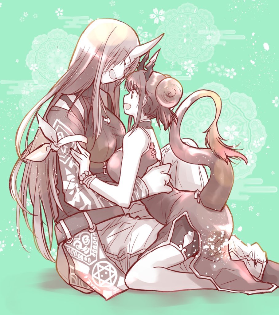 チェン(アークナイツ) ,ホシグマ(アークナイツ) 「ホシグマさん新コーデきた!!!!! 」|鳥海かぴこ@神飢えコミカライズのイラスト