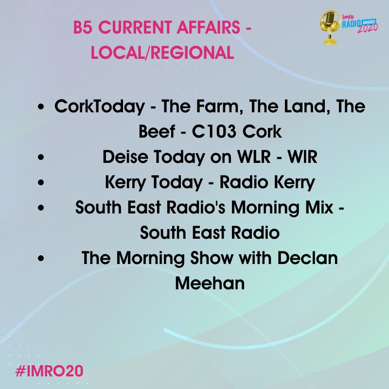 Hugh O' Farrell Walsh 📻 (@hughofw) on Twitter photo So pleased for <a href="/clareibear/">Clare Hogan</a> and <a href="/radiodeclan/">Declan Meehan</a> on their <a href="/IMRORadioAwards/">IMRO Radio Awards</a> nomination. Well done! #IMRO20 So pleased for <a href="/clareibear/">Clare Hogan</a> and <a href="/radiodeclan/">Declan Meehan</a> on their <a href="/IMRORadioAwards/">IMRO Radio Awards</a> nomination. Well done! #IMRO20