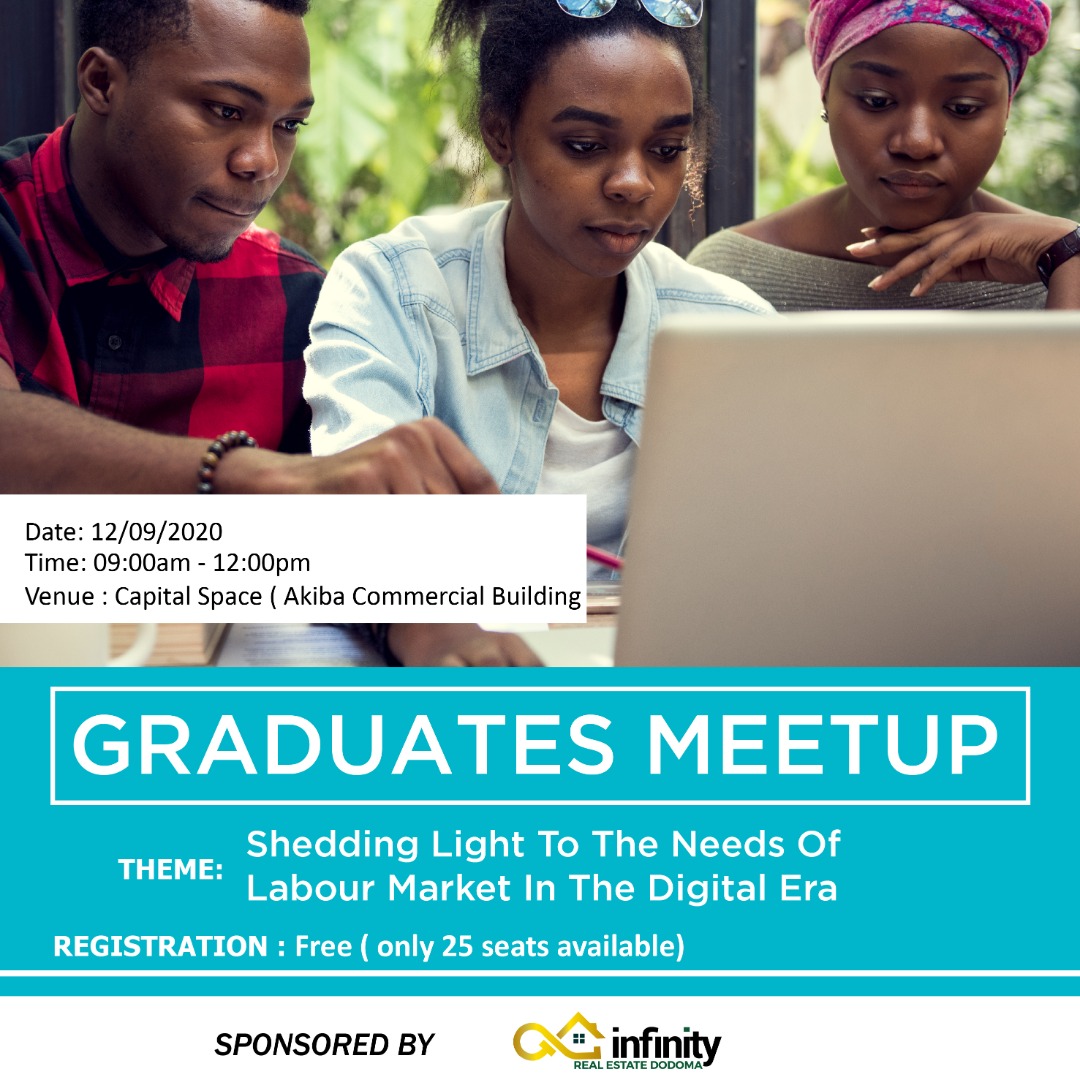 MustaphaBurhani's tweet photo. Are you a graduate and passionate to equip with digital skills?
You're in Dodoma and on September 12th, 2020 you will be available?
Register to Attend a Free-Graduates' Meetup- Dodoma Edition.
Click this link https://t.co/57ooYabTGU
#LaiTraining
#DodomaDigitalWorkshop https://t.co/0R2Kg6nply