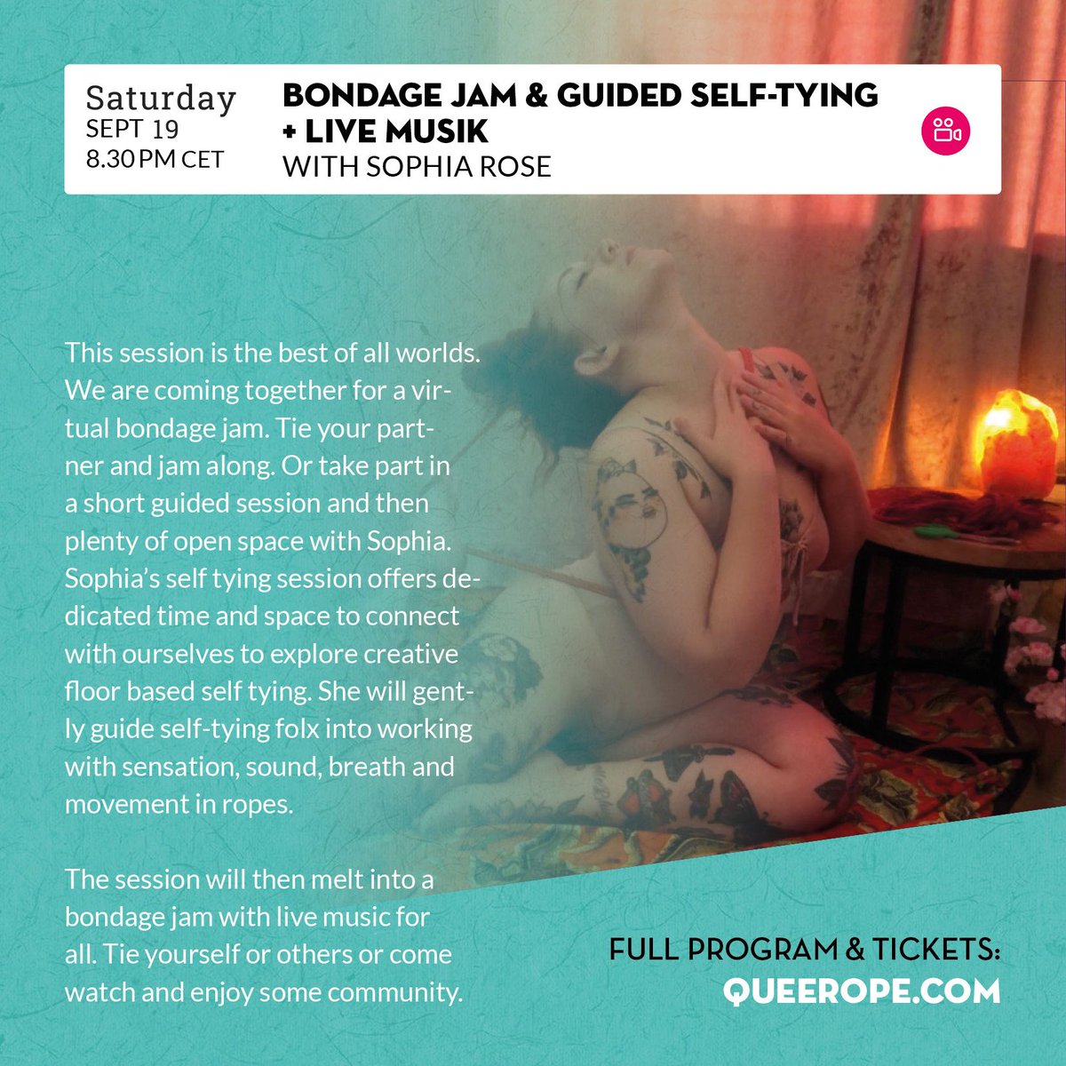 KaradaHouse_'s tweet photo. What can we do on a rainy Saturday...
Queerope, 16th-20th of September, Online
https://t.co/JBXZPr17Mj
#shibari #queerope #queerope2020 #queeropeonline #queerclass #queerevent #karadahouse #karadahouseonline #onlineeducation #onlineclass https://t.co/C7k4T5YTQA