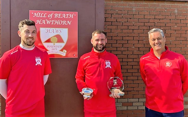 COVID delivery delay - final Ricky Patrick gets his hands on the trophies he was awarded for the Player of the Year &amp; Players Player of the Year. Presented by Club Captain Rikki Dair (PPOTY) and Manager John Mitchell (POTY). Well deserved Ricky.🏆🏆👏👏👏<a href="/rickyp99/">Ricky</a>