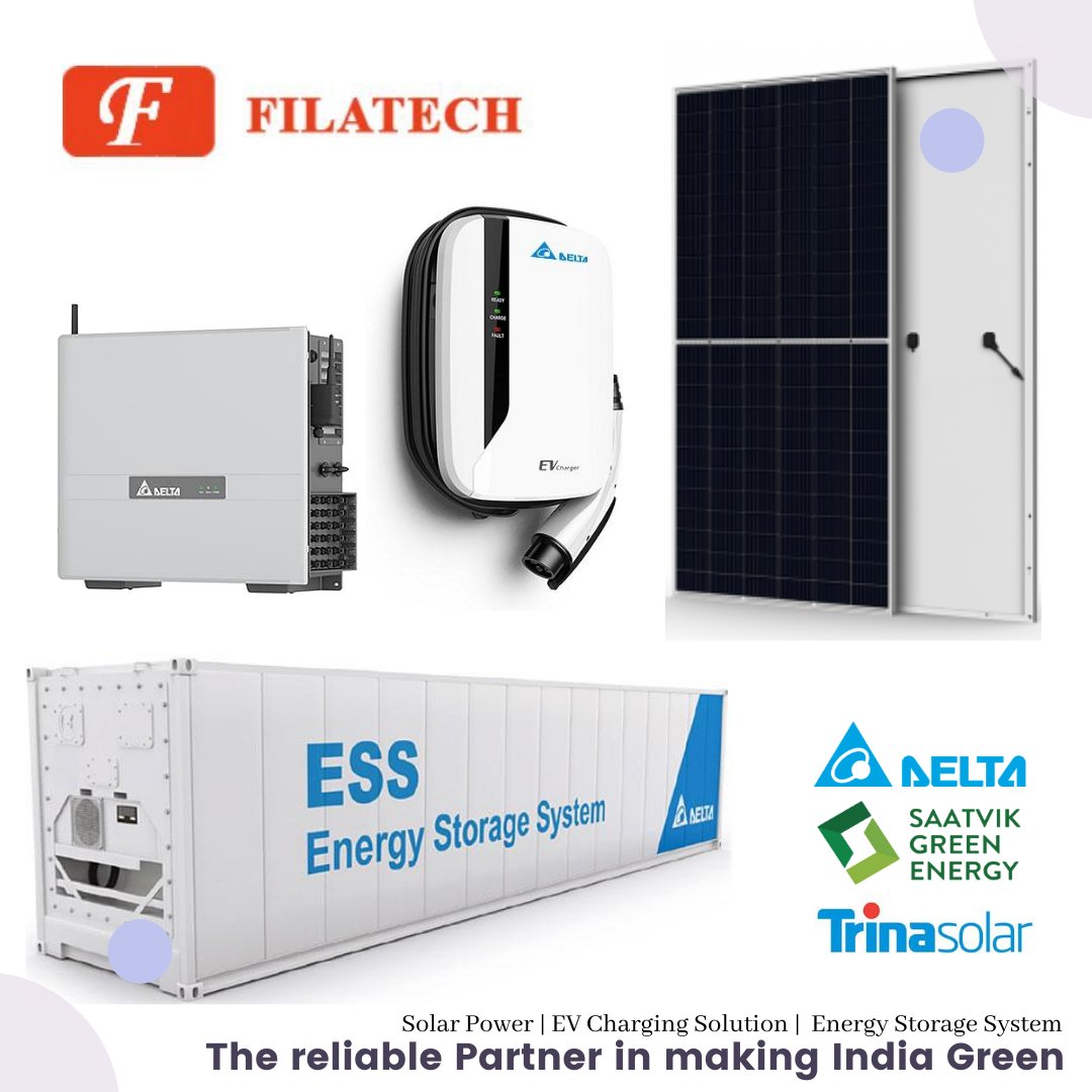 filatechindia's tweet photo. One-Stop Solution for #CleanEnergy
#SolarPower, #EnergyStorage & #EVCharging
@filatechindia your reliable partner in your #RenewableEnergy journey.
@DeltaElectIndia @SaatvikGreen @Trinasolar_APAC #DeltaElectronics #SaatvikGreen #TrinaSolar #Filatech https://t.co/yMFyAqA4uQ