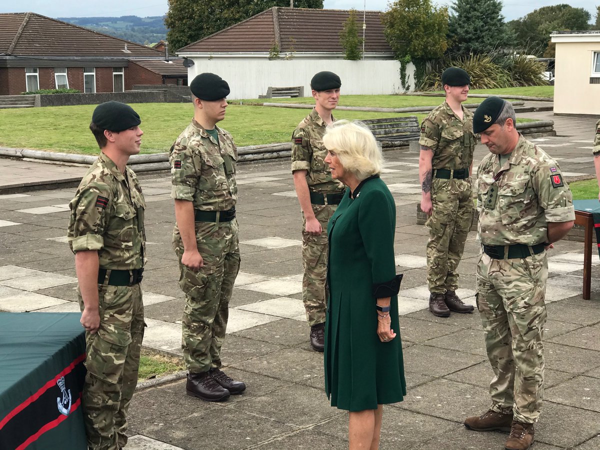 Army Media Office SW (@armymediacommsw) on Twitter photo Today in her role as Colonel-in-Chief <a href="/RiflesRegiment/">The Rifles</a> The Duchess of Cornwall is visiting @1_Rifles mtg Riflemen & their families
#SwiftandBold Today in her role as Colonel-in-Chief <a href="/RiflesRegiment/">The Rifles</a> The Duchess of Cornwall is visiting @1_Rifles mtg Riflemen & their families
#SwiftandBold