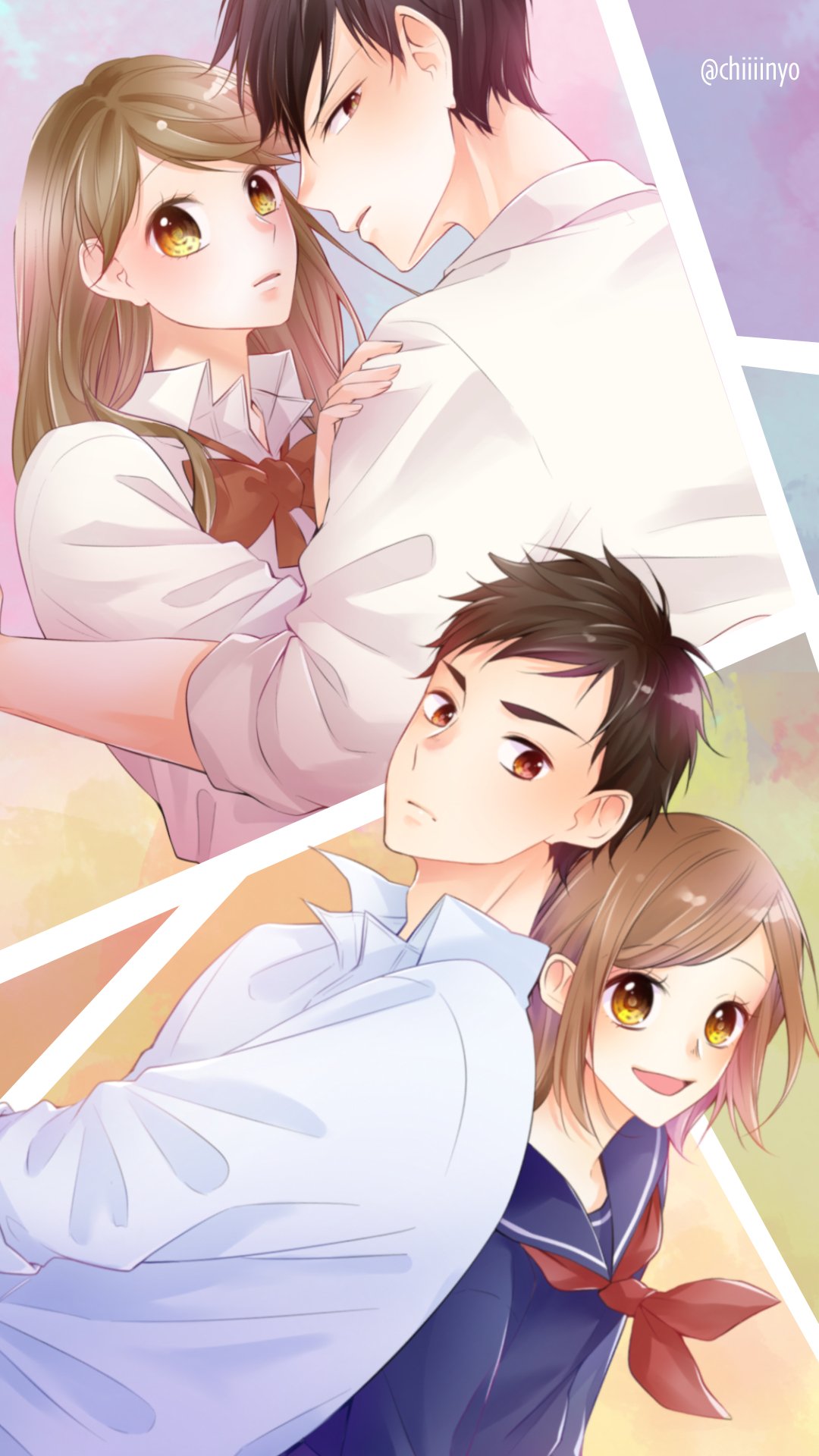 ちーにょ Tino Lineマンガ連載中 合体ver 2枚目はたぶん時計が顔にかからずお使いいただけると思います お待たせして申し訳ありません 今後とも両作品をよろしくお願いします Lineマンガ 君とのツナガリ リベンジ ラブ 待ち受け ロック画面