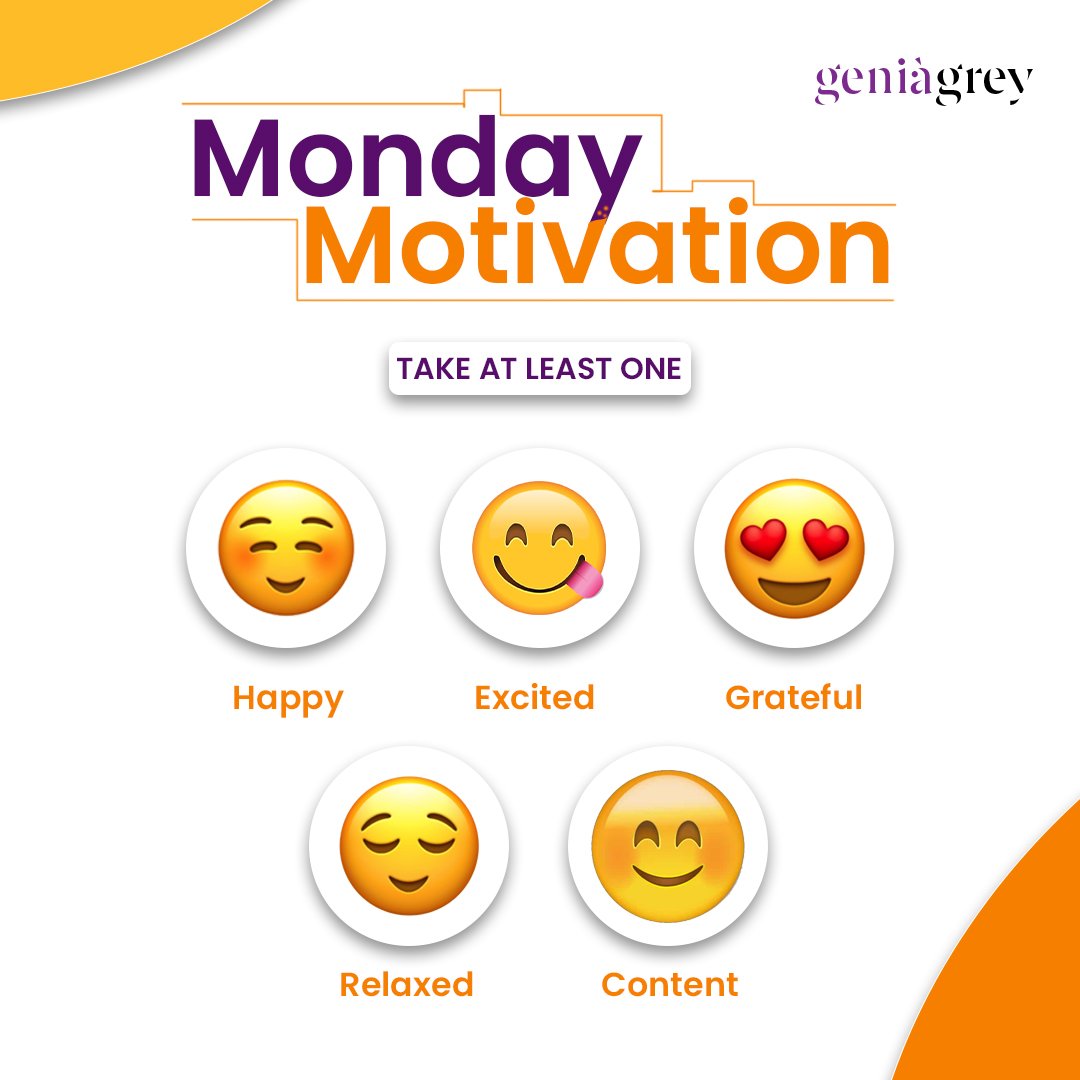 GeniaGrey's tweet photo. It's a new week and we are so excited😋.

How are you feeling this morning?

Pick an emoji from the list and drop in the comment section.

Happy New week!

#mondaymotivation #mondaythoughts #geniagrey #monday https://t.co/mifNZ7CKgt