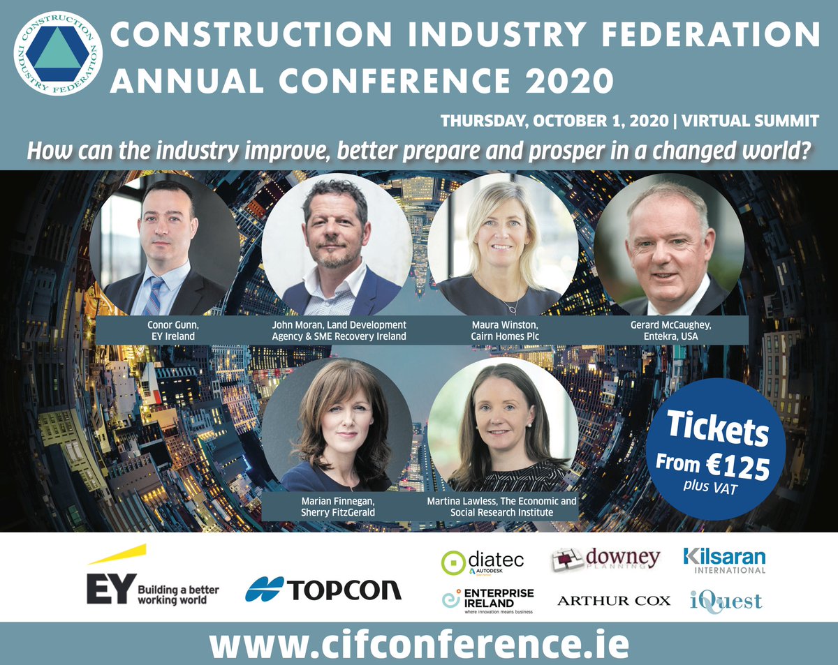 The @CIF_Ireland Annual Conference agenda has over 20 speakers in place to share their experience and expertise, including speakers from @EYnews @CairnHomes @LDA_Ireland @Entekra @ESRIDublin @Sherry_Fitz and many more! Visit lnkd.in/gQV5jJm to find out more!