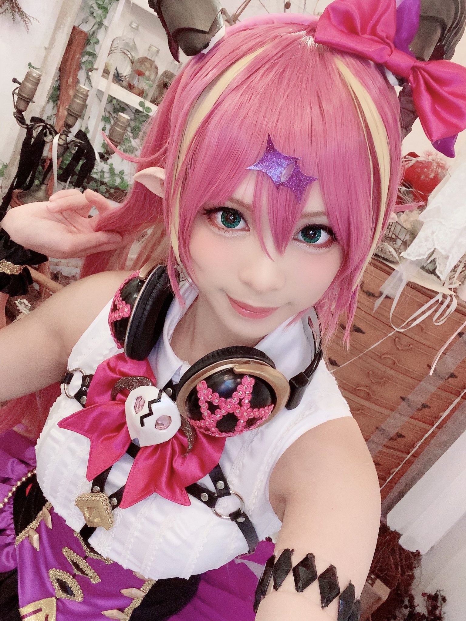 オンラインストアショップ バーチャルYouTuber VTuber 魔乃アロエ コスプレ衣装 ウィッグ 靴演出服 アニメ 仮装 コスチューム コミケ ハロウィン JosephineB HAT ユニセックス・アダルト US サイズ One Size
