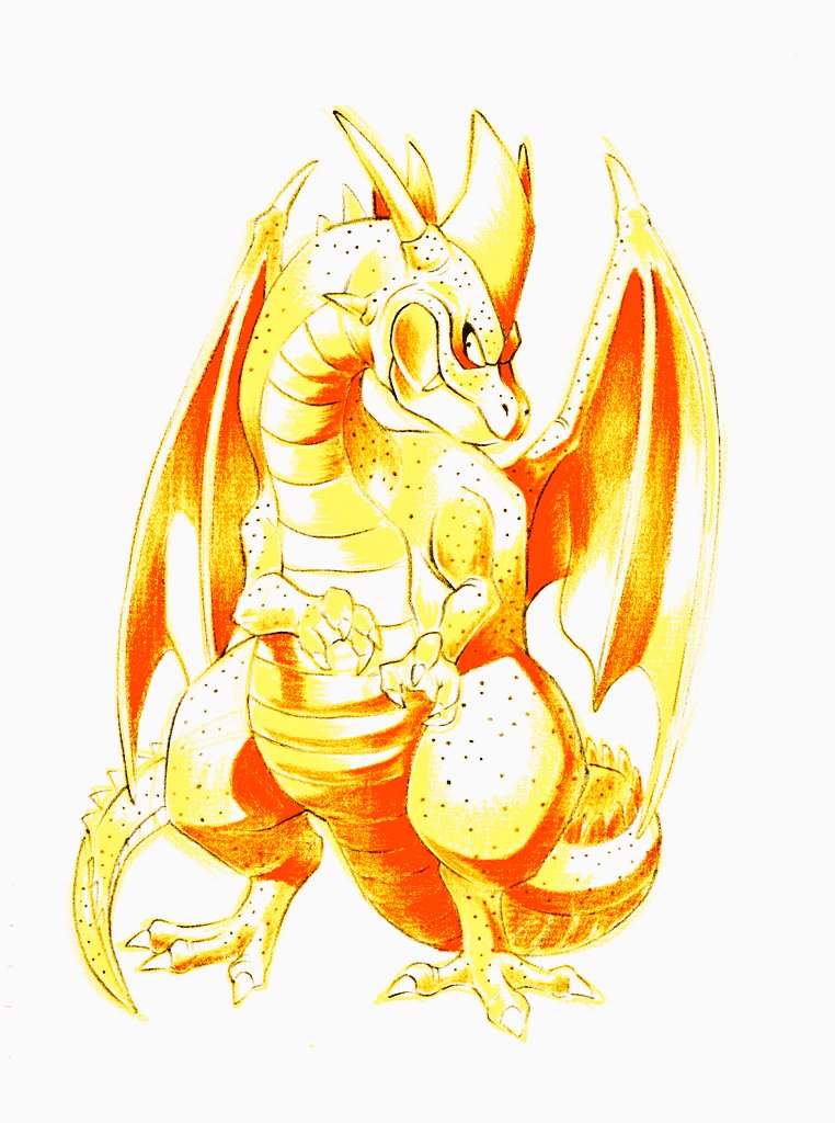 練習ラクガキ グレイトドラゴン #ドラクエ #色鉛筆 #イラスト #絵