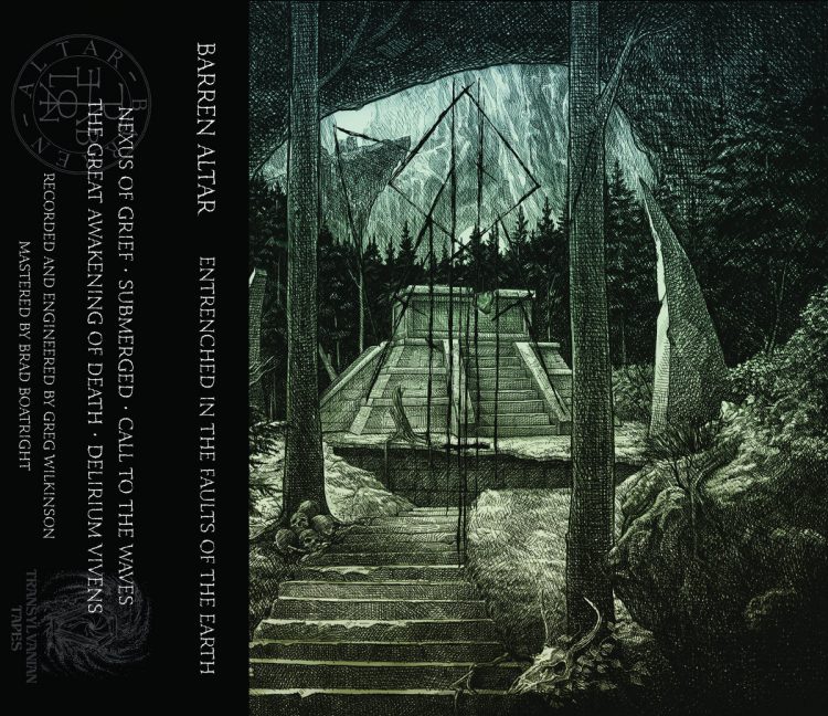 Barren Altar; Entrenched In The Faults Of The Earth. I’m no expert, but I think the amateur can generalise the genres as; slow with groaning vocals = doom metal, fast with shrieking vocals = black metal. By that theory, this is black metal. Not my thing, but intriguing.