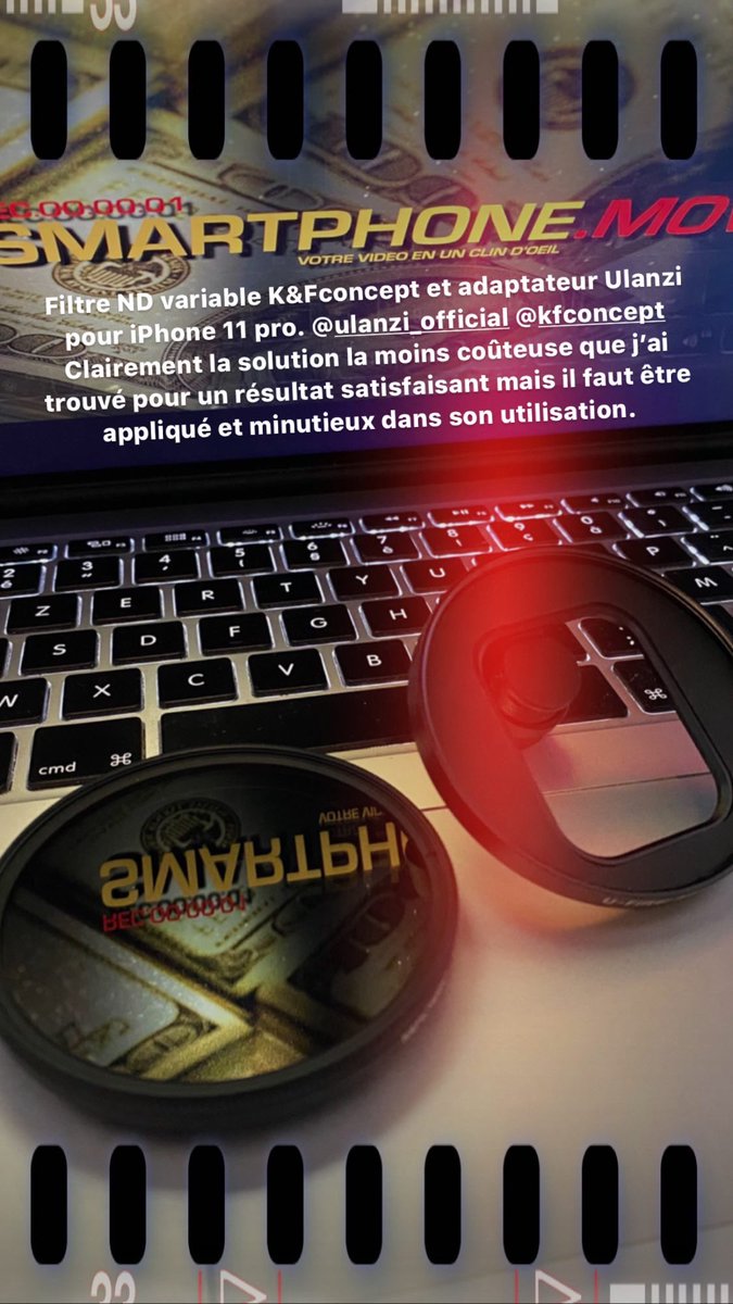 MovSmartphone's tweet photo. SMARTPHONE .MOV a essayé le filtre ND variable K&amp;Fconcept et un adaptateur pour iPhone 11 pro Ulanzi qui est clairement la solution la plus abordable offrant une très bonne satisfaction mais il faut être minutieux dans son exercice. @UlanziSales https://t.co/b6FzIKjZqc