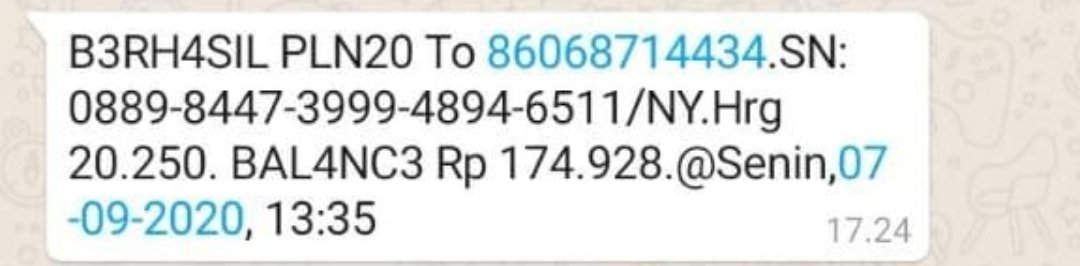 ucin_arab's tweet photo. @pln_123 cek transaksi pulsa token hari ini tanggal 7 September 2020
Pukul 13:35 WIB . ID Pel/No Meter: 86068714434 

Token salah terus padahal sudah di input dengan benar dan teliti.

Keterangan "TRANSAKSI BERHASIL" dari penjual seperti pada gambar berikut. https://t.co/4hXpXh5nJB