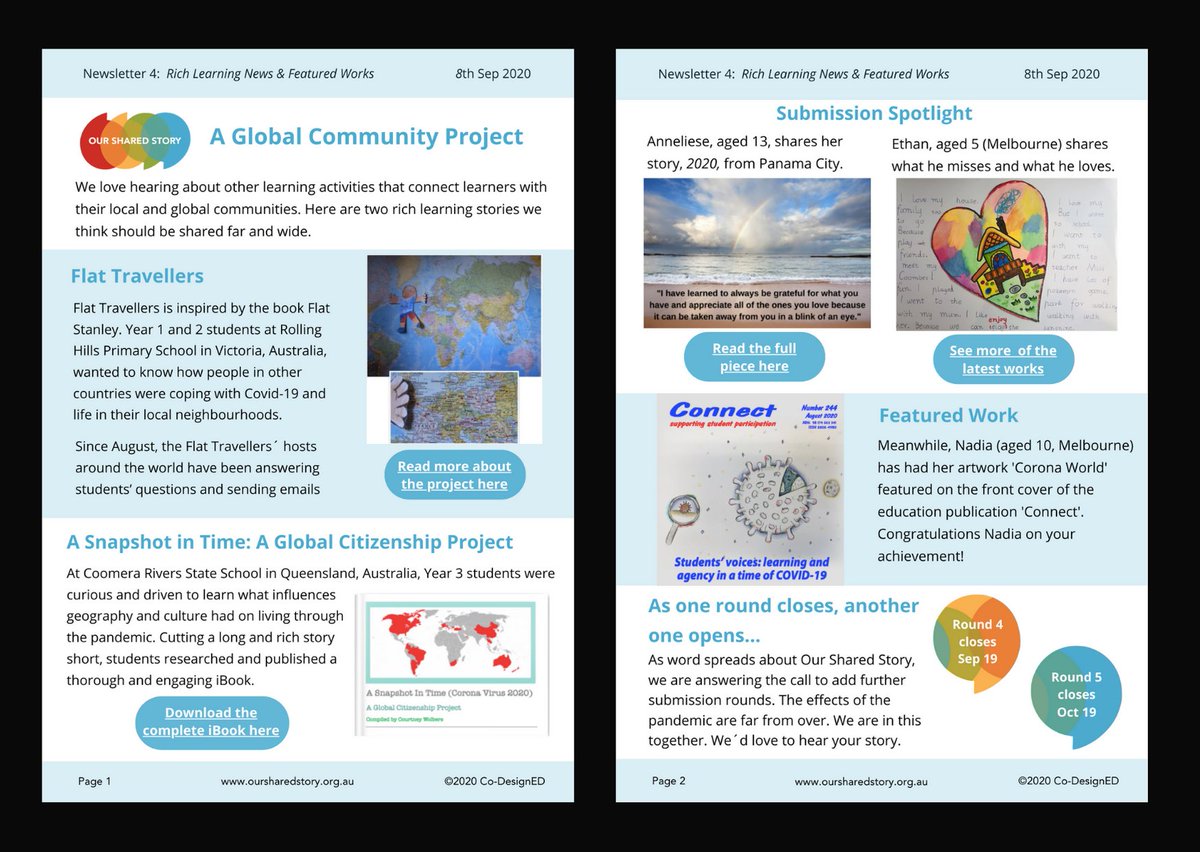 our_sharedstory's tweet photo. A Flat Stanley inspired project and much more to be inspired by in the latest Our Shared Story newsletter. 
.
.
Enjoy your copy via the link!

#COVIDー19 #literacy #writing #storytelling #history #2020 #npdl @NewPedagogies 
https://t.co/5peux5RA21 https://t.co/ydzwbekLFW