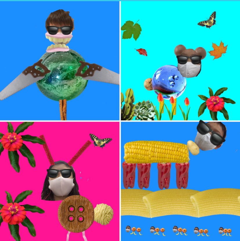 ericagrainger_'s tweet photo. Grade 2 cracking me up with these. They learned how to cut out their faces from a background and use other objects to create a new creature 😆#arted #elementaryart #キッズアート #ipaded #facesimake https://t.co/y9k8Sij61D