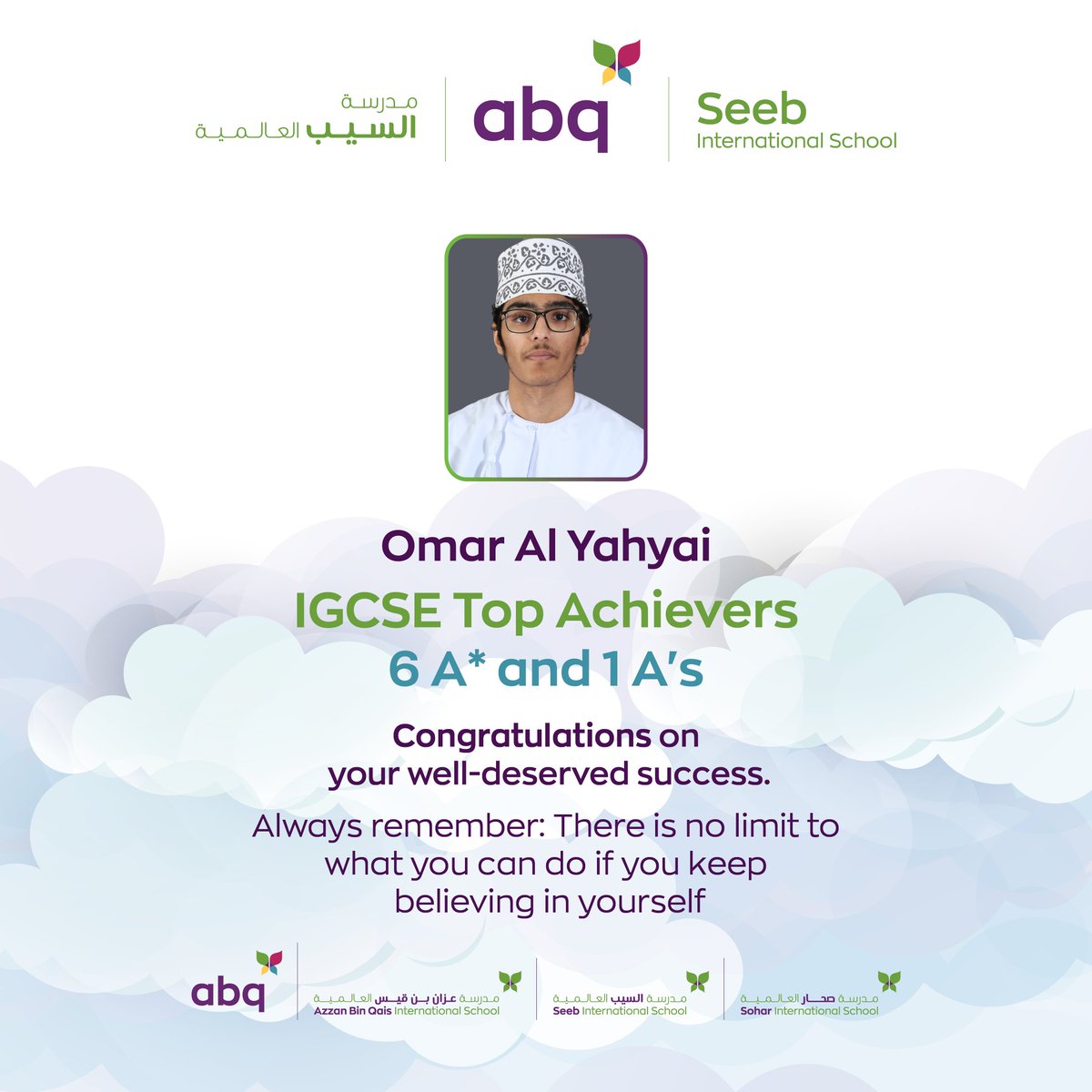 Abqseeb's tweet photo. ABQ Seeb International School is proud to announce its top achievers in the International Programs (A-Levels and IGCSE). 

We wish our students continued success in their academic goals!

#abqSeeb  
#abqEducationGroup  
#abqSeebCommunity 
#IGCSE  
#A_Levels https://t.co/MAaJztNgFt