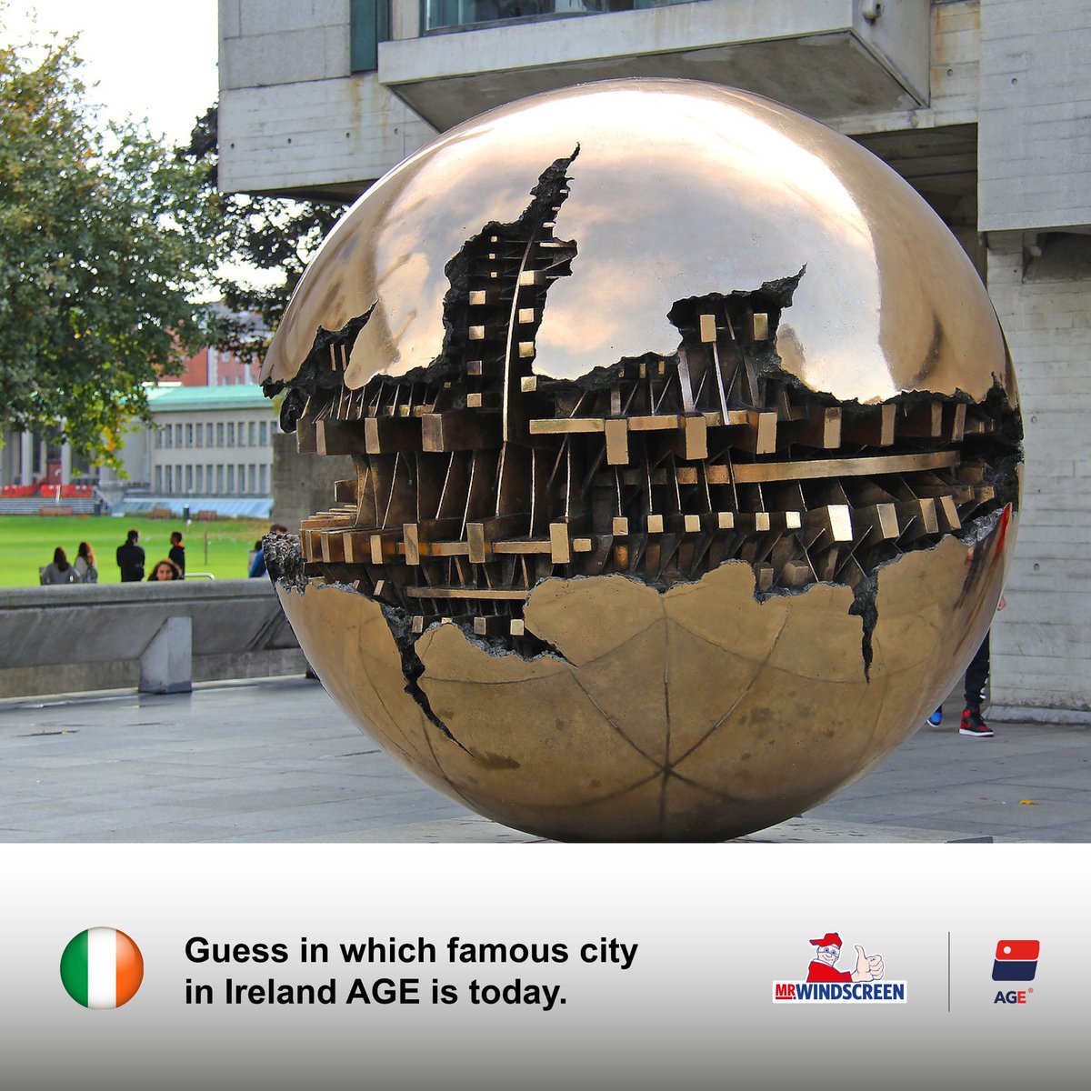 AutoGlassEurope's tweet image. Following the example of our Ireland partner (Mr Windscreen) AGE wants to test your geography.

Can you identify in which city we are today?
It’s easy! Trinity college is near.