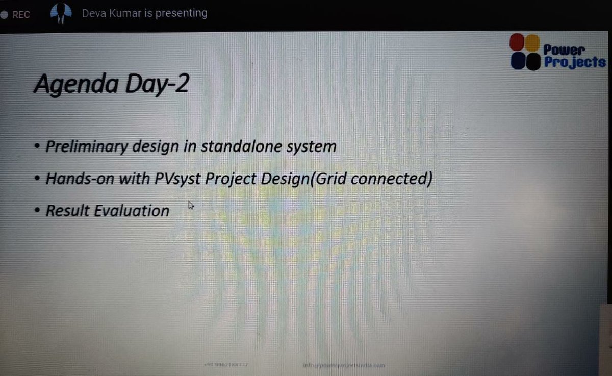 ieeeyesist12's tweet image. Day2 of Session3 on #pvsyst simulation tool by Devakumar from Power Projects.
#WePOWER bootcamp #solarpv #solaenergy #renewableenergy #technology #battery #energystorage