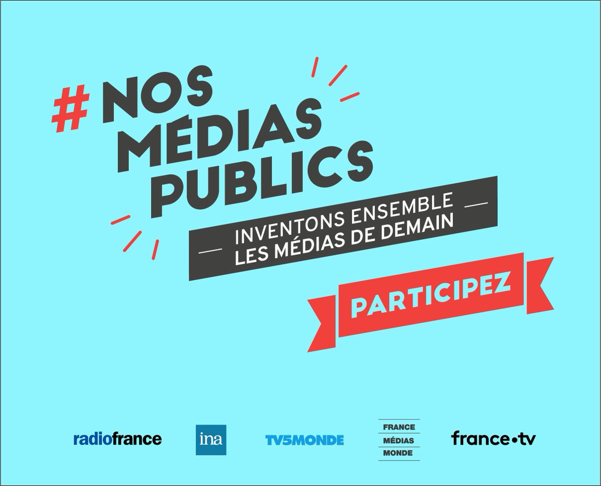 📢 Les médias publics, ce sont les vôtres. Exprimez vos idées et attentes en participant à la consultation citoyenne !

👫 Inventons ensemble les médias de demain !

👉 nosmediaspublics.fr