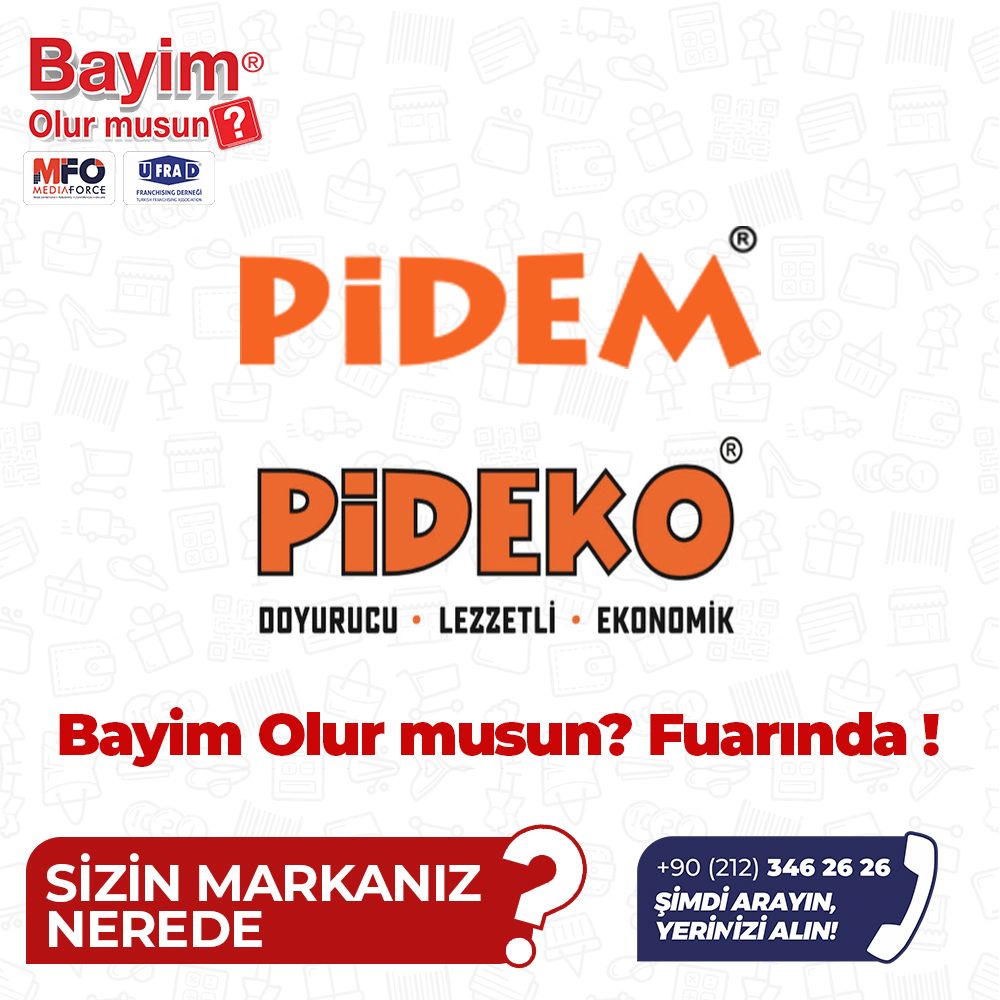 Bayim_Olurmusun's tweet photo. Pidem, Pideko Bayim Olur musun? Fuarında!

Sizin Markanız Nerede?
"Siz de Hemen Yerinizi Alın"

Stantlı Katılım İçin :
https://t.co/VVPTBSpyZG

#bayimolurmusun #dijital #yatırımcı #girişim #girişimci #marka #fırsat #yatırım #bayilik #franchise #franchising #pide #pidem #pideko https://t.co/EoMQ5PoqhB