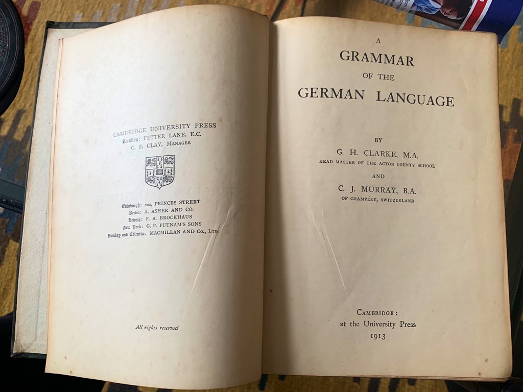 I have just found the best book in the whole world. It is a German grammar book from 1913. Stick with me... A THREAD