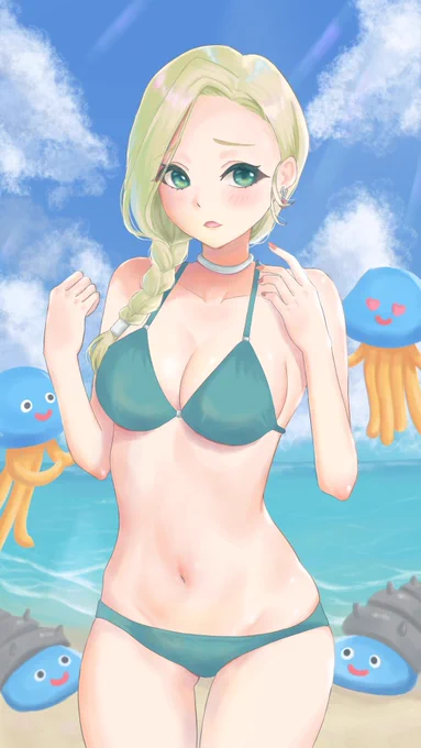 あんまりジロジロ見ないでね?
って言ってるビアンカ描きました。 