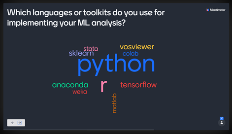 AannuuppK's tweet photo. @DataSciSchools @raphaelmcobe @CODATANews @resdatall Interesting Poll Questions on Day 6 of #VirtualDataTrieste20, @DataSciSchools:
How often do you use #MachineLearning Techniques during your work?
Which #ML techniques do you use on your analysis workflow?
Which languages or #toolkits do you use for implementing your ML analysis? https://t.co/VvyJ6Fz7rj