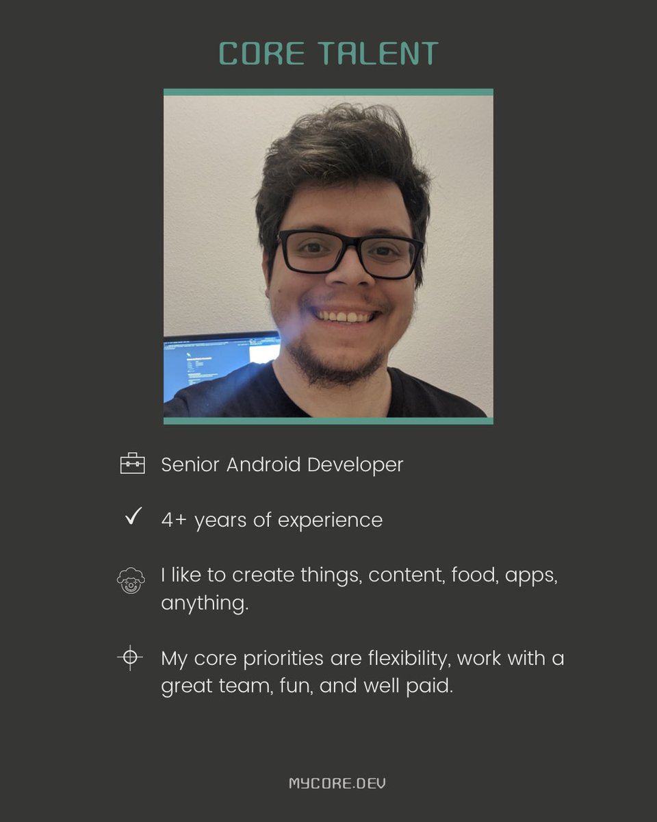 BusinessStartr's tweet photo. Talent of the week!🤩
Senior Android developer
His core: 
🤸‍♂️flexibility 
👥 great team
🤹‍♂️ have fun
💰 well paid
Do you want to be featured? Share your core on the form here ➡️ https://t.co/Xxf8VFRphX
.
#devlife #programmer #developer #softwaredeveloper #androiddeveloper https://t.co/UqeTCXKirH