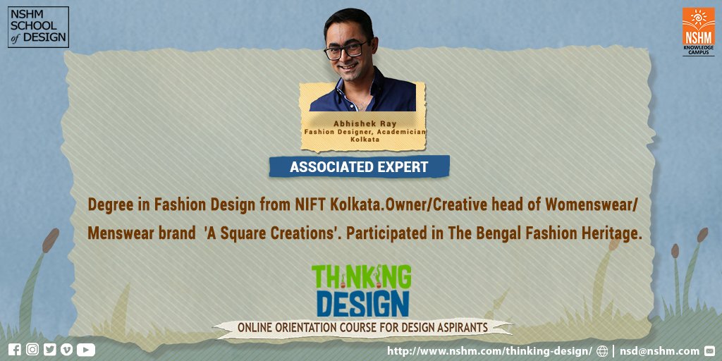DesignNSHM's tweet photo. Introducing one of our eminent associated experts.
Apply Now - https://t.co/BiHRfyIsom
@DesignNSHM @nshmkc
#design #nshmschoolofdesign #onlinelearning #ThinkingDesign #onlineeducation #Creative #creativity #designschool #learning #students #digitallearning https://t.co/H2L62Ph1nJ