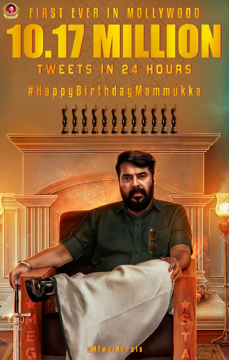 mfwaikerala's tweet photo. #HappyBirthdayMammukka

Final Tweet Count : 10.17M

Most Tweeted Hashtag In Mollywood 🏆

Thank You All ❤️ https://t.co/gxVRlmNCFJ