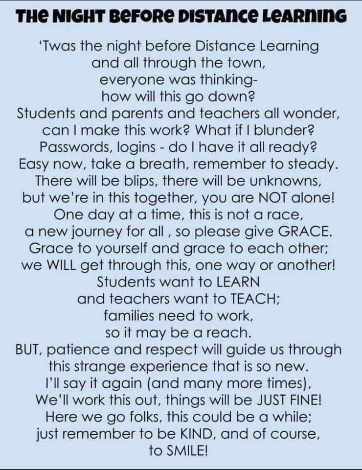 DougWickham's tweet photo. I saw this and wanted to share with our @mcps_va staff. The key is Grace. Have Grace w/ Ss, families, colleagues, but most importantly yourself. It will not be perfect!  Nothing is. In fact it may be messy to start, but brick by brick my friends. You Rock! #Techsauce #ThisIsMCPS https://t.co/UTaANyA2Ik