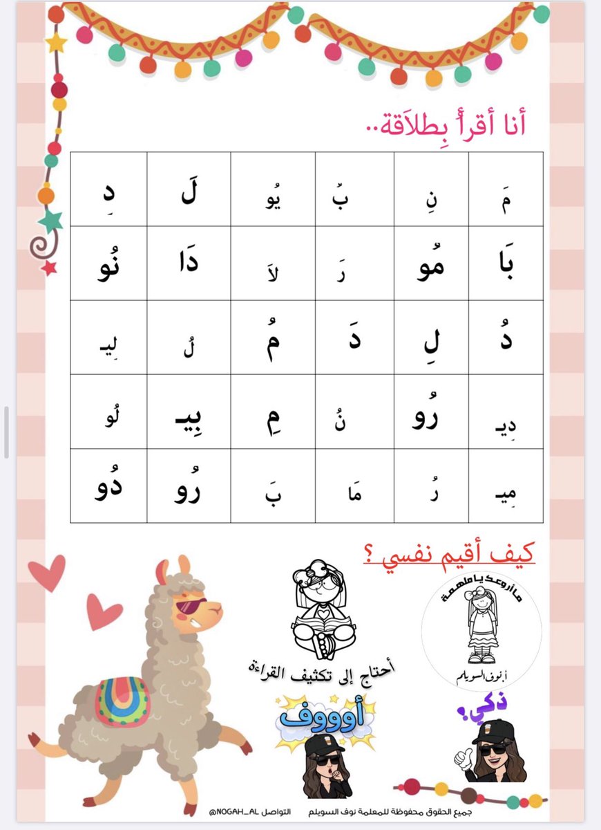 nada_n97's tweet photo. 📕✏️هُنا أنسخ اكتب وأقرأ 
 كراسة الحروف تحتوي على:
1️⃣حروف لغتي مرتبة حسب وحدات الكتاب
2️⃣كتابة الحرف بمواضعه 
3️⃣تقييم ذاتي بعد نهاية كل وحدة  أنا اقرأُ بِطلاقة
📥للتحميل📥

https://t.co/KEm8yPxvFJ

#خبرات_تربوية_لمعلمي_الصف_الأول  
#الصف_الأول https://t.co/dUatoTvvpv