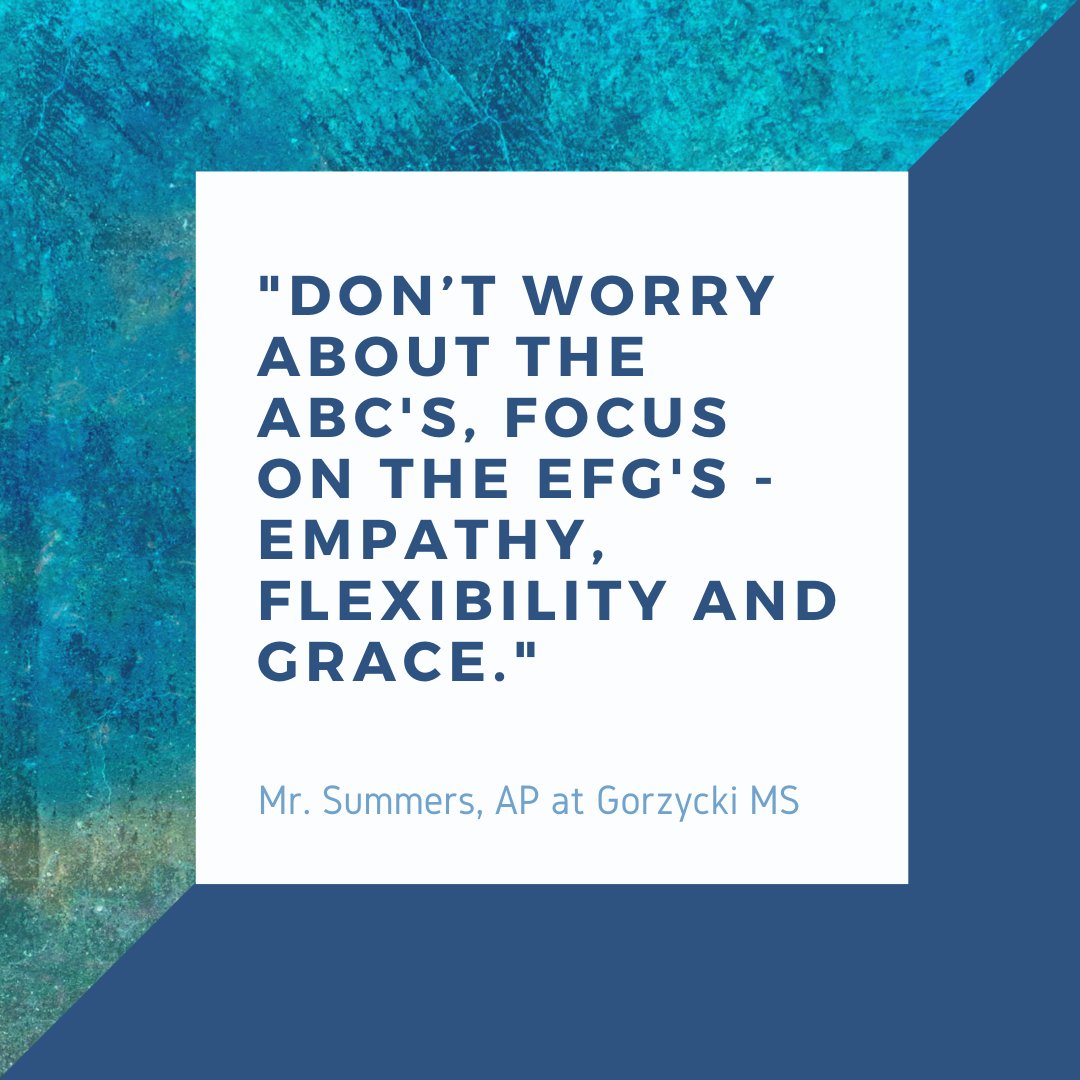 AISD_SEL_CPI's tweet image. As we ready ourselves to start the new school year, we invite you to remember this message from one of @AustinISD APs. &quot;Don&apos;t worry about the ABC&apos;s, focus on the EFG&apos;s - empathy, flexibility, and grace.&quot; Thanks Mr. Summers for this reminder!