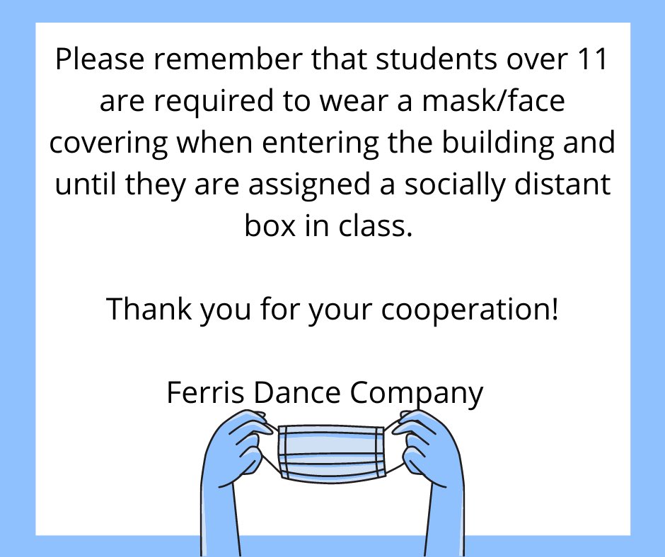 🔹 Reminder - face masks are to be worn until you’re settled in class 🔹
