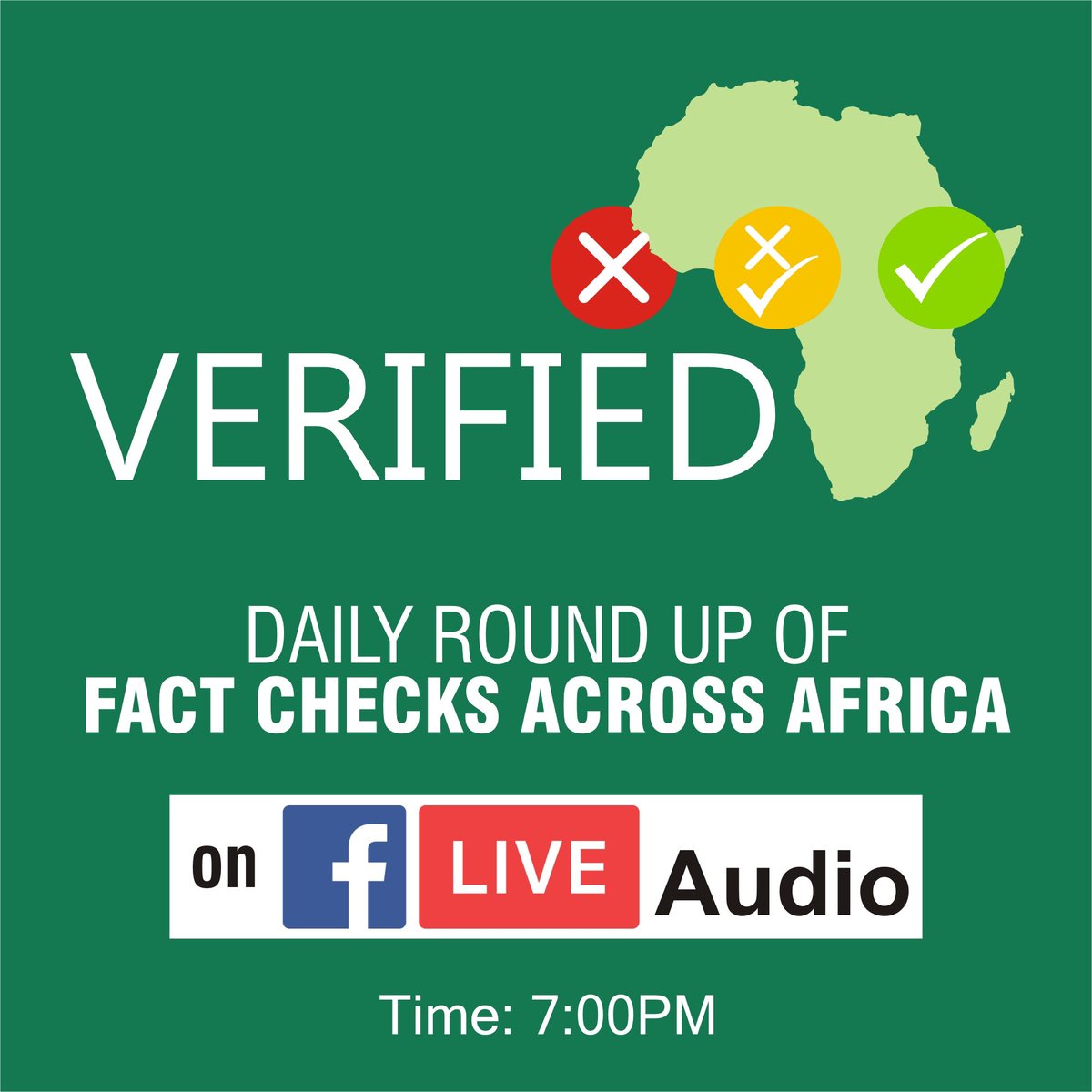 NVAFactchecks's tweet photo. Join us for a live session of Africa Fact Check Round Up today on https://t.co/7CmzNADcy7 at 7pm #fakenews #facebooklivesession #facebookliveaudio https://t.co/QLtY9tBJxB
