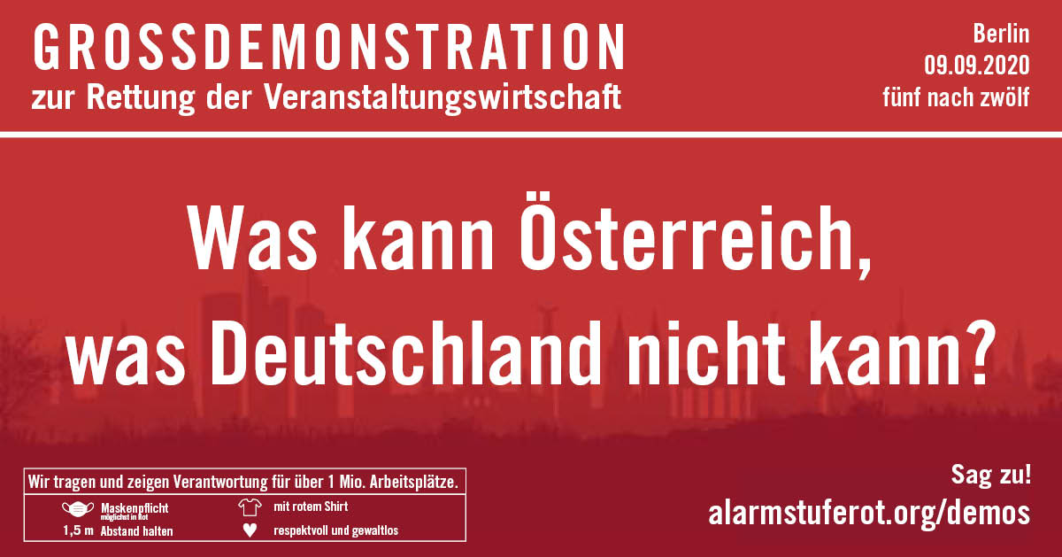 RotAlarmstufe's tweet photo. Was kann Österreich, was Deutschland nicht kann?
-> Zuschuss ab 30% Umsatzausfall vs. 60% in Deutschland
-> Laufzeit 6 Monate vs. 3 Monate  in Deutschland
-> Obergrenze 5,0 Mio. EUR vs. 0,15 MIO. in Deutschland
-> Bis zu 100% Fixkostenzuschuss vs. in der Praxis ca. 10-30% in Dt. https://t.co/197kWKGItP