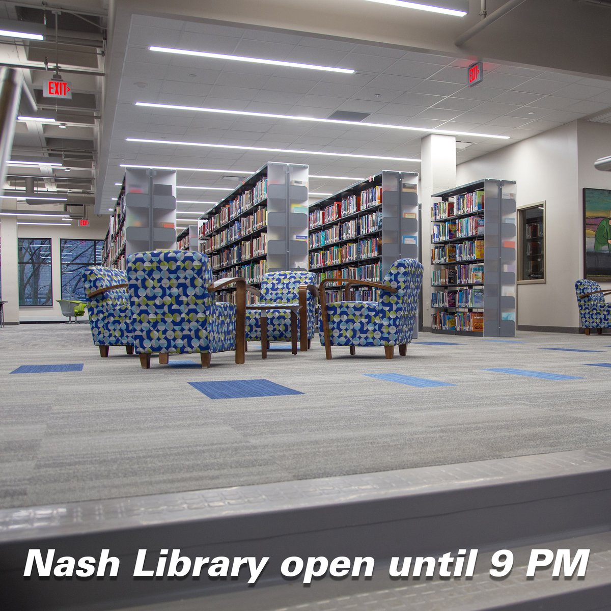 GannonU's tweet photo. Rainy day cancel your plans? Nash Library is now open until 9 p.m. tonight for all your studying, reading and learning needs. https://t.co/kUNVE0gFoK