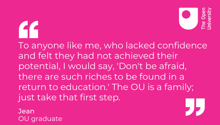 OpenUniversity's tweet photo. ‘Hearing ‘I’m proud of you Mum’ made it all worthwhile’

Having failed the 11+ exams at school, OU alumna Jean Woodward always believed she was worth more. It wasn’t until her fifties, when Jean enrolled with the OU, that she was finally able to prove that she was correct. 💙 https://t.co/kSOlU4VUFi