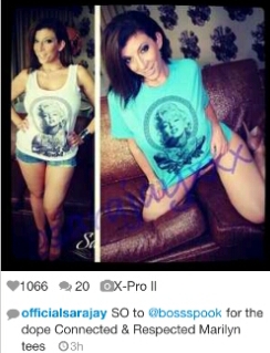 BOSSSPOOK's tweet photo. @SaraJayXXX #happylaborday thank you also for supporting #connectedandrespected t-shirt line much respect. https://t.co/VOZS1xmEX8 https://t.co/W4uu7hHxNN