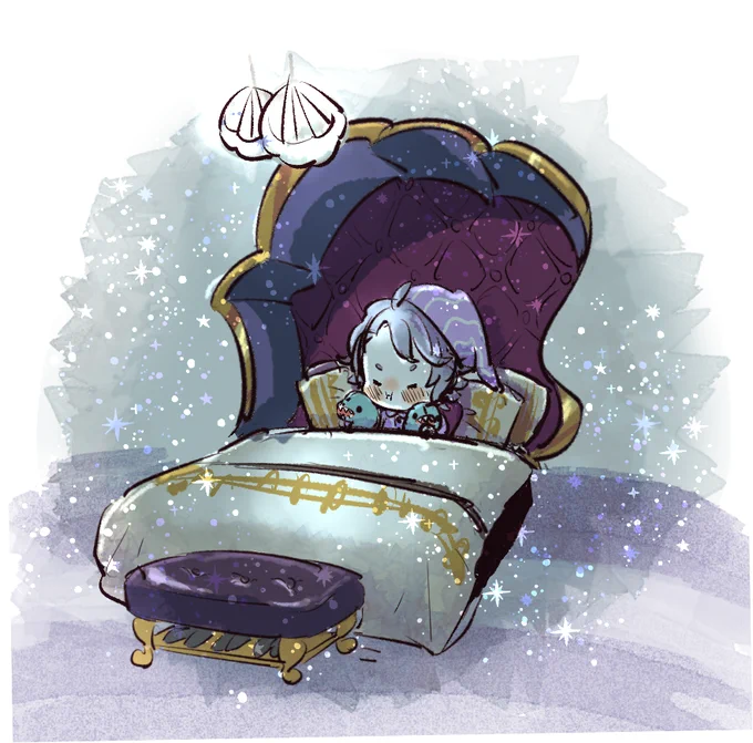 お礼の気持ちのアズール先輩とウツボのぬいちゃんたちです? 