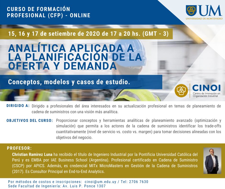 💡 Nuevo curso del @CINOI_UM
⚠ Socios de la UEU tienen un 15% de descuento
Para mas información ➡ cinoi@um.edu.uy