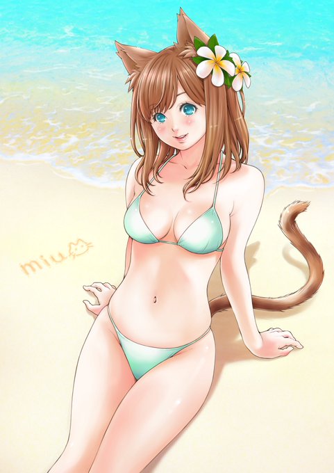 猫とプルメリア🐱 