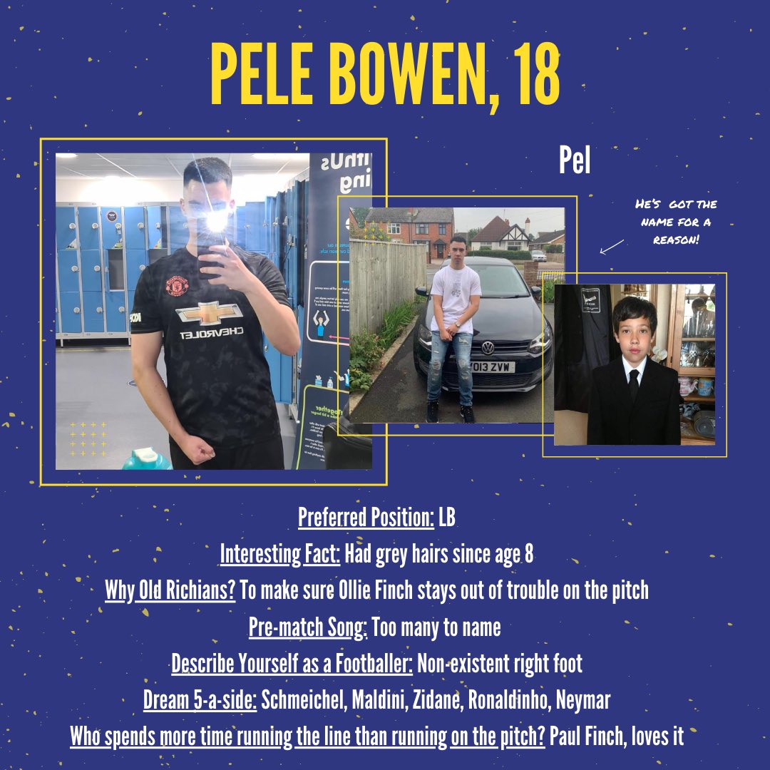 🟡🔵 PLAYER PROFILES 🔵🟡

The next four #PlayerProfiles are here! Today we have:

@ellmassingham 
<a href="/Nathhy1993/">Nathan Cheape</a> 
Steve Beacham
<a href="/pelebowen1/">Pele</a> 

#UTR | #uptherichians